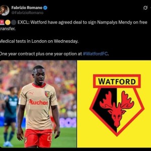 pg电子-罗马诺：沃特福德将签下自由球员南帕里斯-门迪，周三完成体检